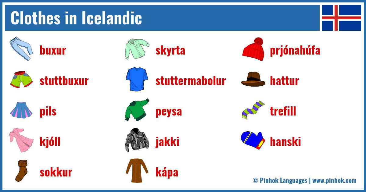 Clothes in Icelandic