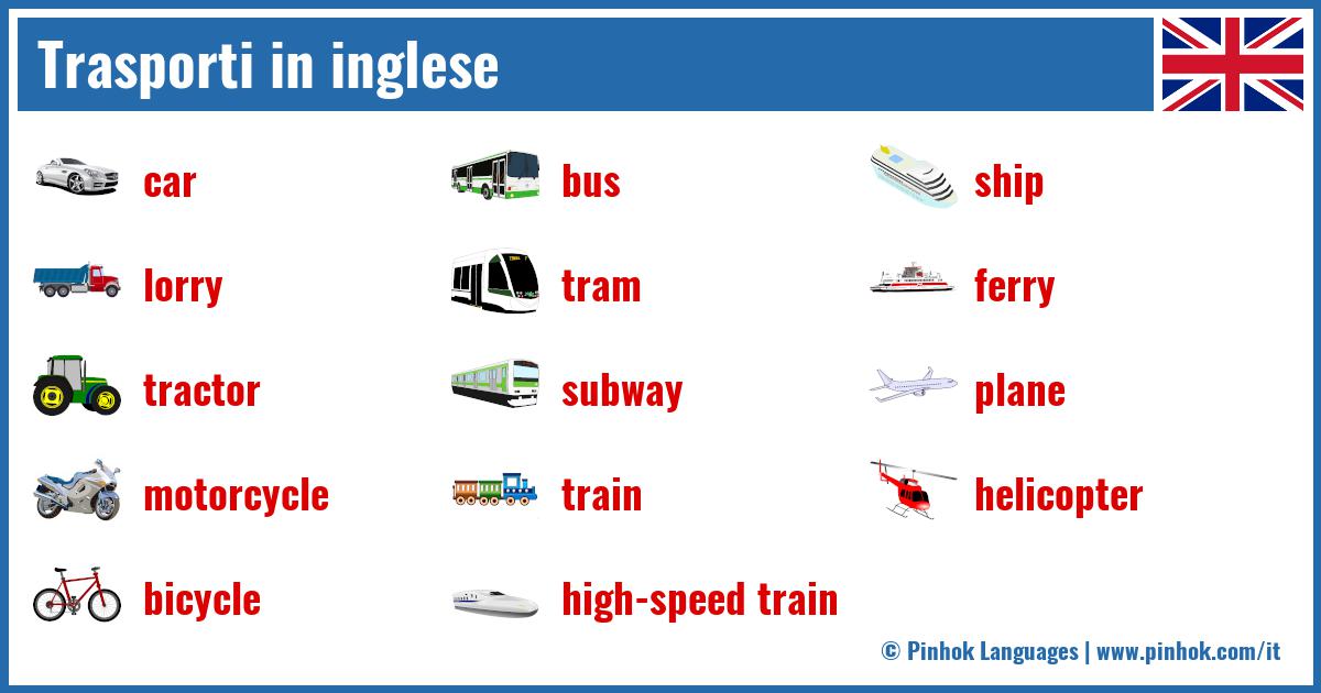 Trasporti in inglese