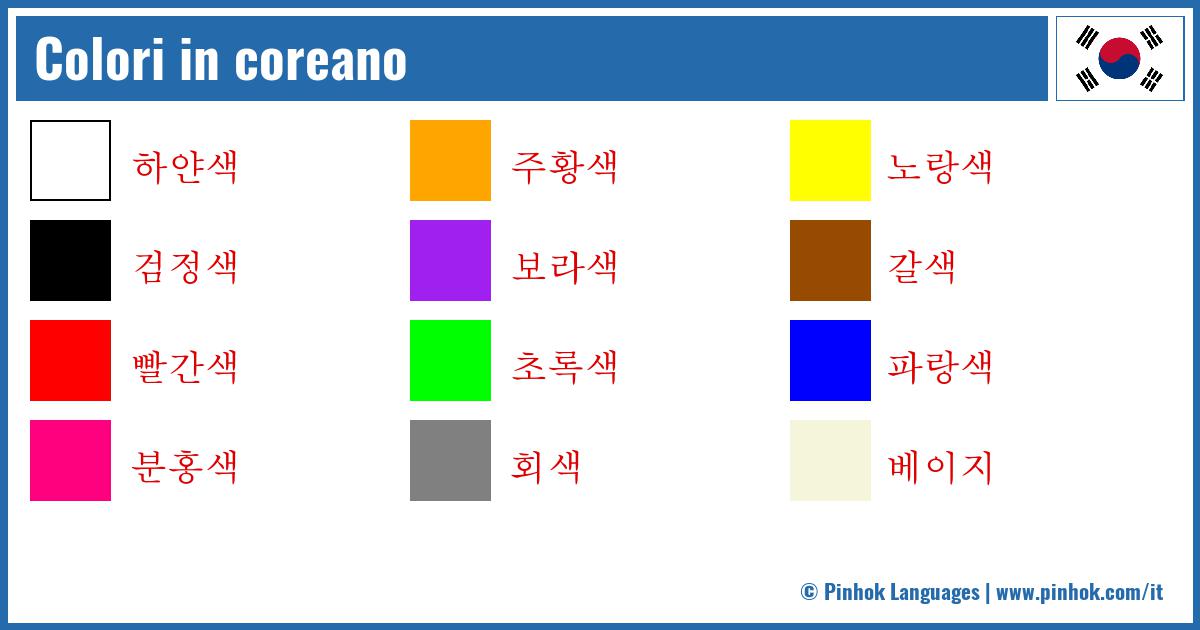 Colori in coreano