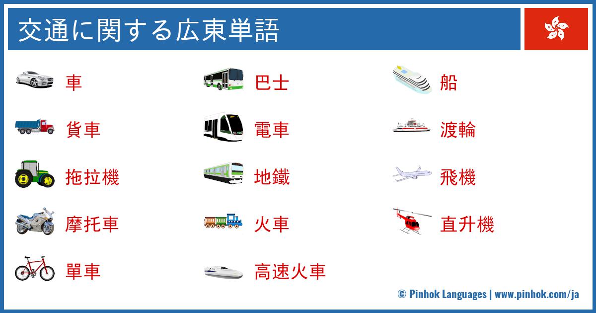 交通に関する広東単語