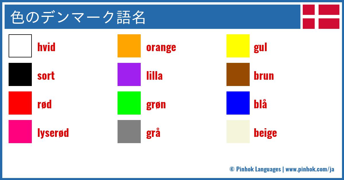 色のデンマーク語名