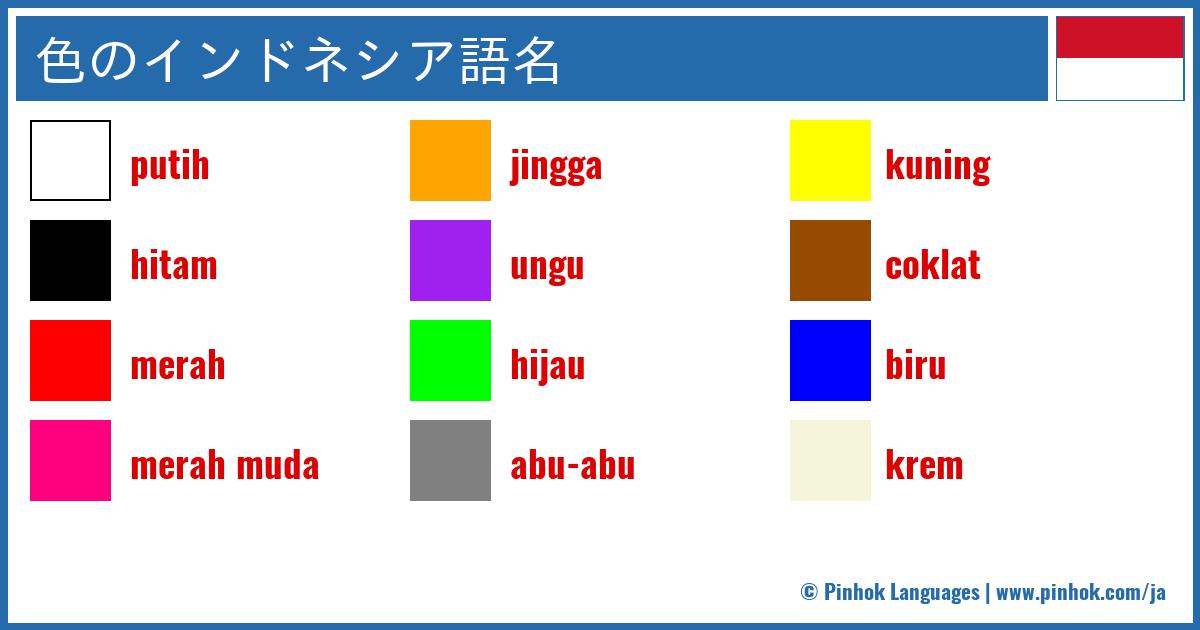 色のインドネシア語名