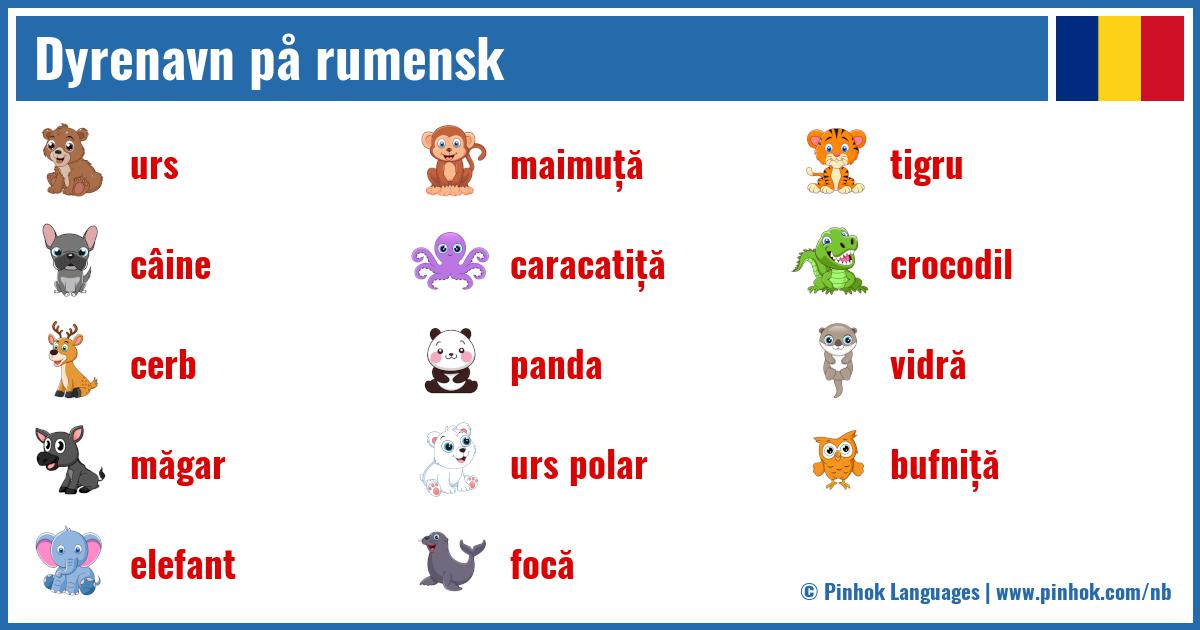 Dyrenavn på rumensk