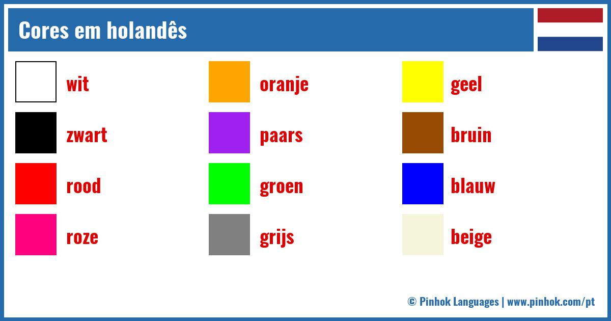 Cores em holandês