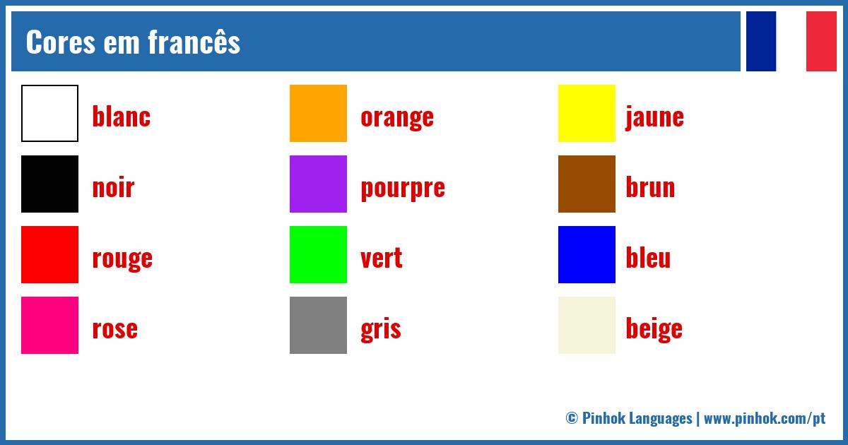 Cores em francês