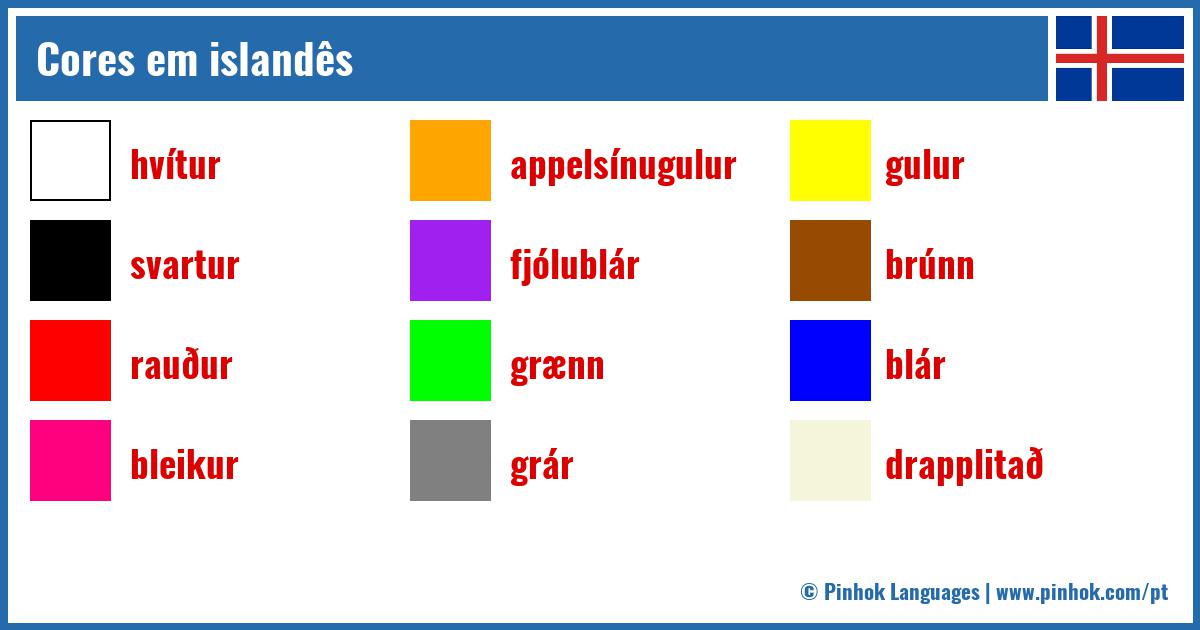 Cores em islandês