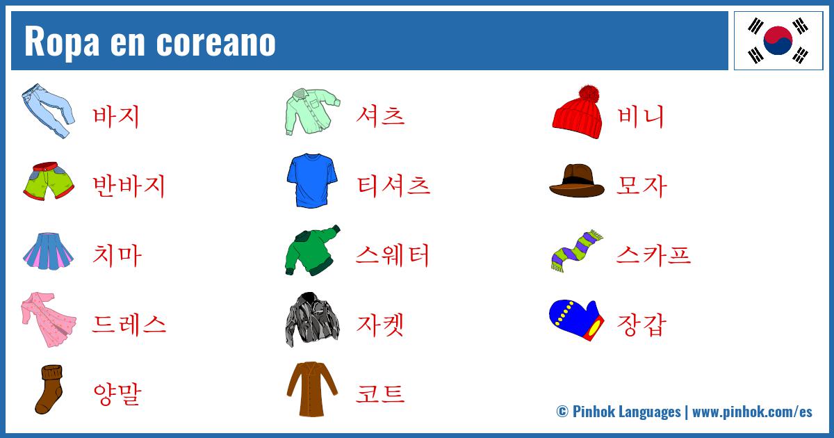 Ropa en coreano