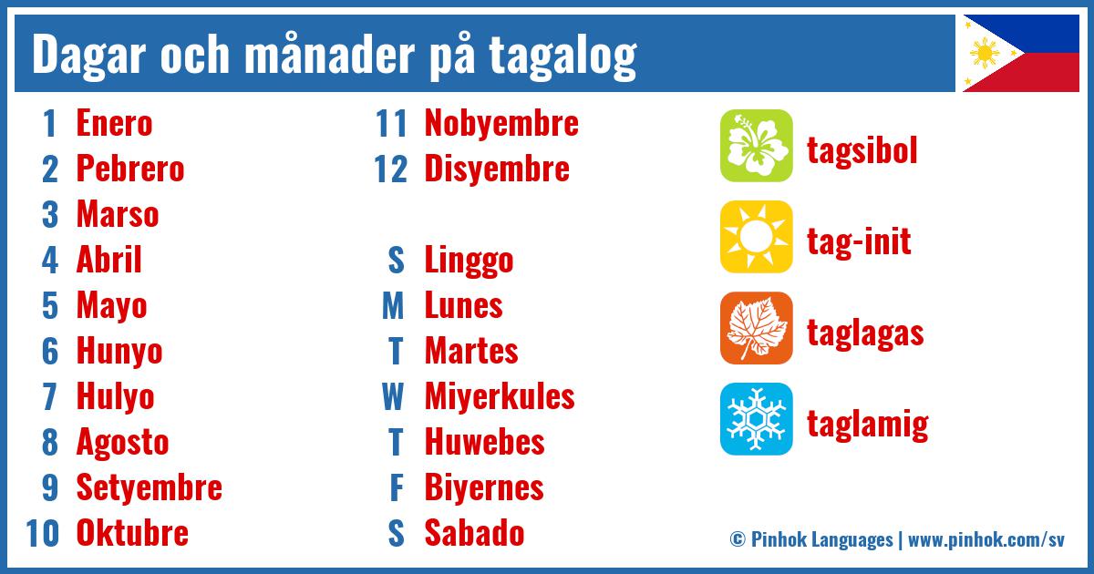 Dagar och månader på tagalog